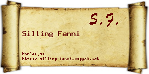 Silling Fanni névjegykártya